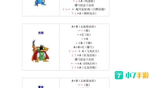 三国战记出招表